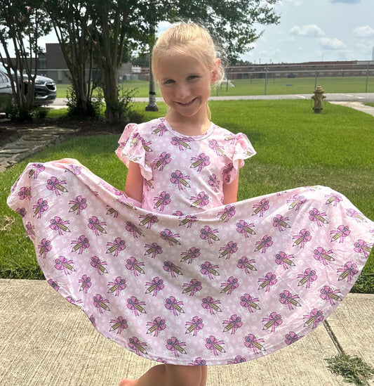 Pencils and Bows bow back twirl dress