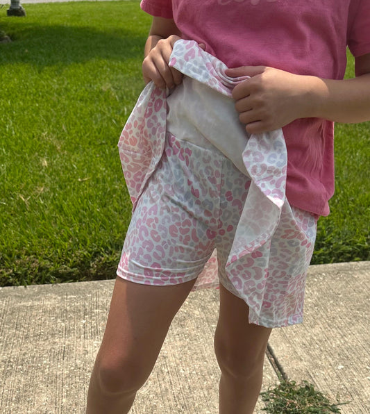 Pastel Leopard Twirl Skort