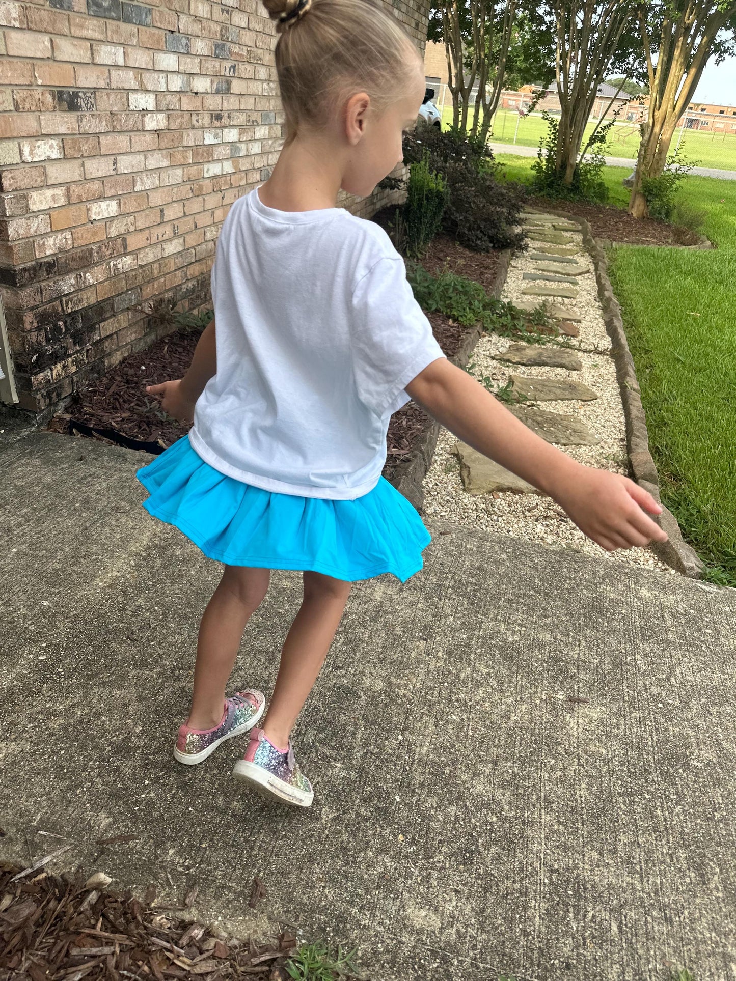 Blue Yoga Style Twirl Skort