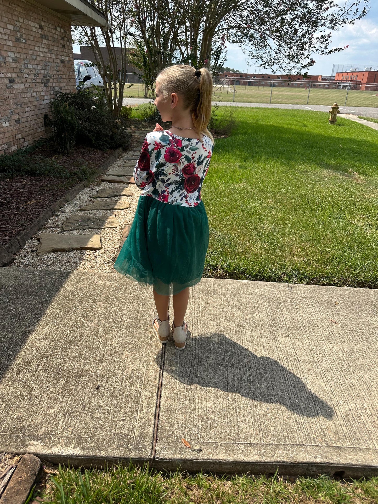 Christmas Flowers Tulle Dress