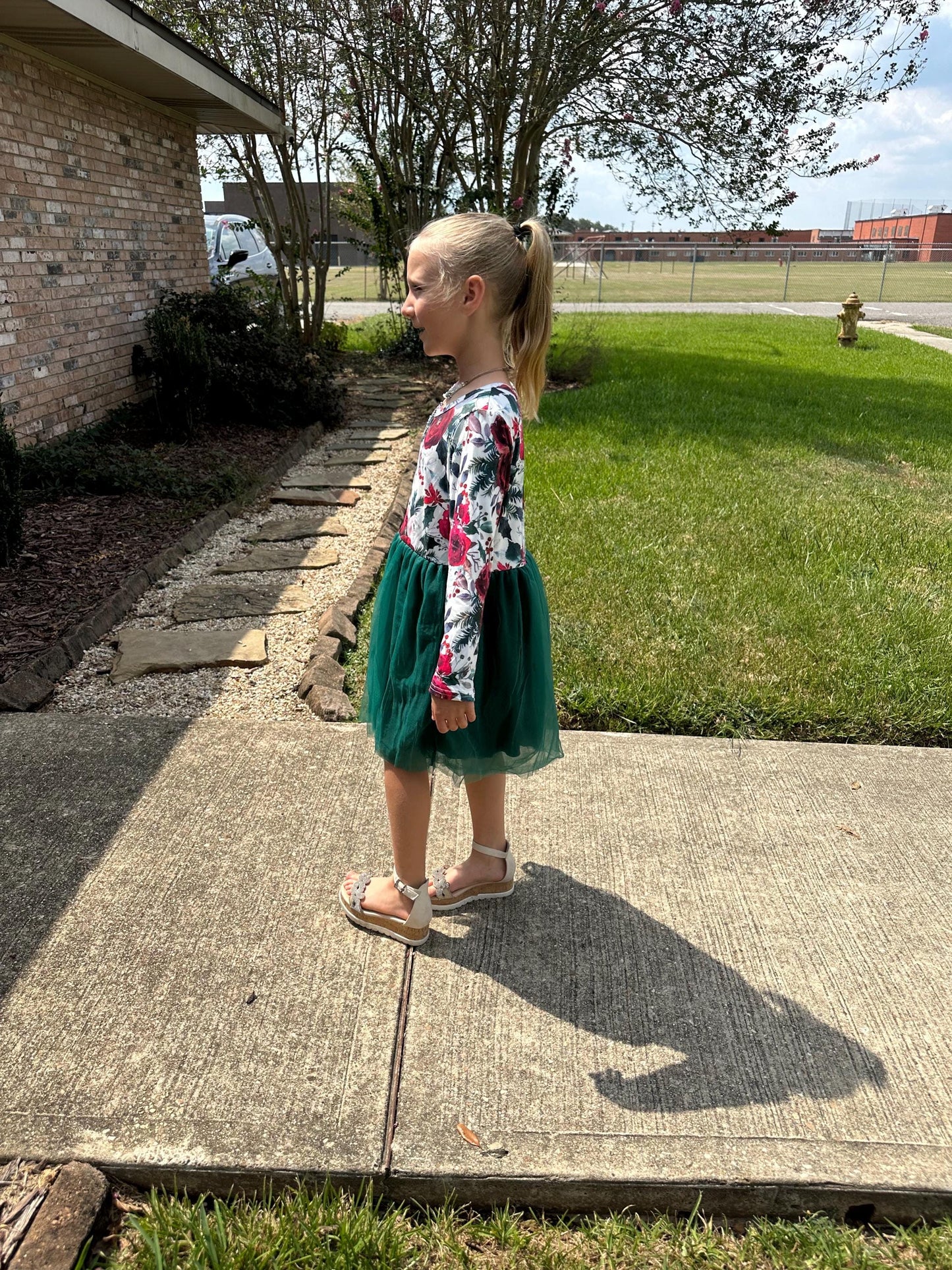 Christmas Flowers Tulle Dress
