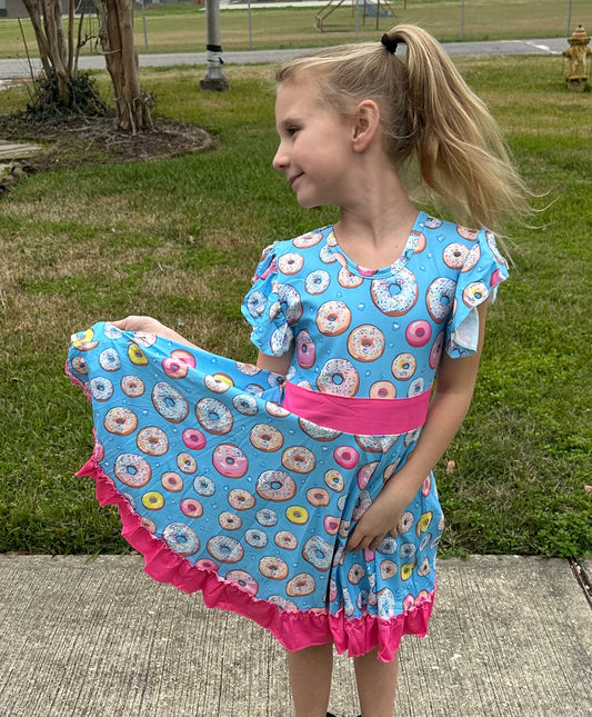 Donut Bow Back Twirl Dress