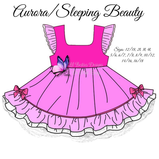 Aurora/Sleeping Beauty Inspired Ruffle and Lace Dress (PreOrder TAT 4 weeks from close)