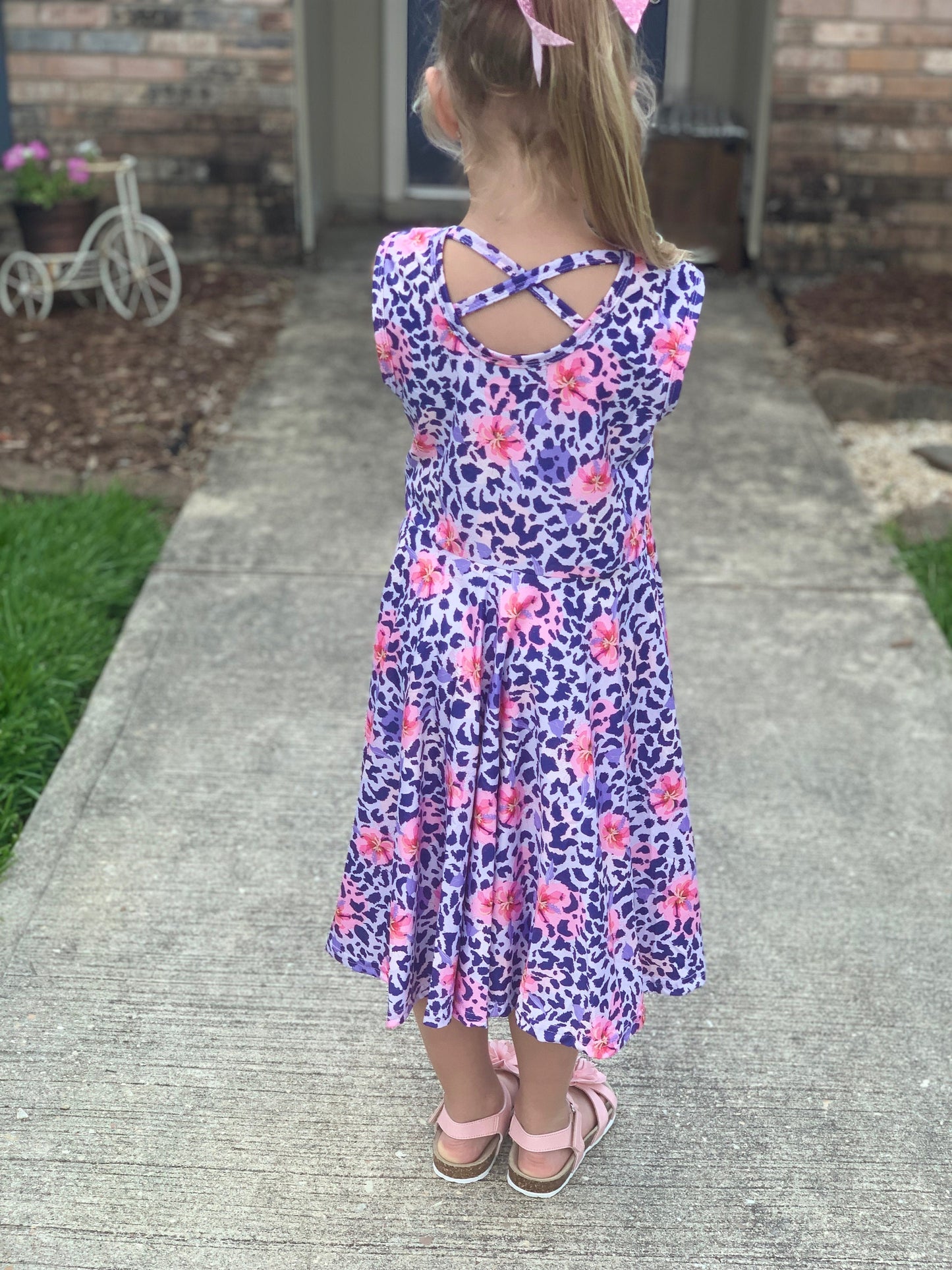 Floral Leopard Twirl Tank