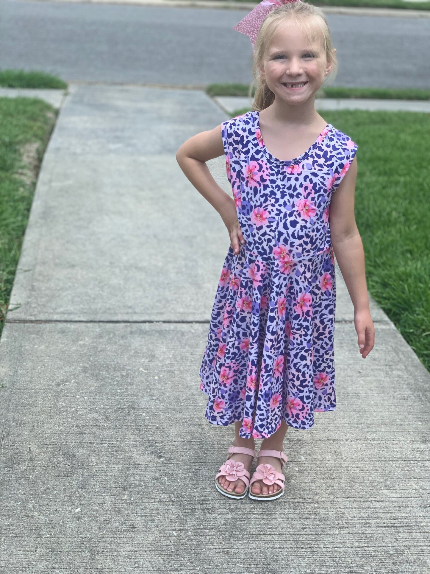 Floral Leopard Twirl Tank