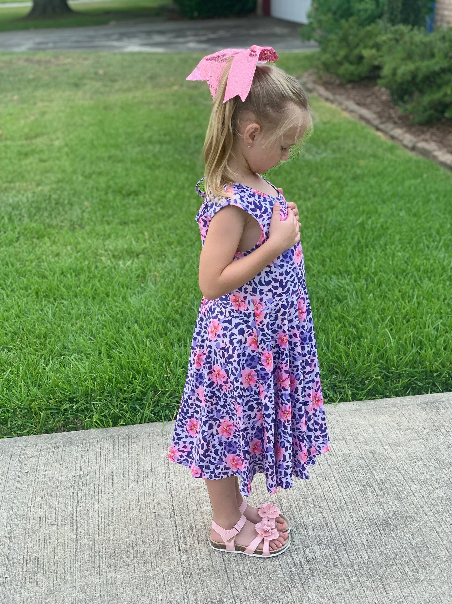 Floral Leopard Twirl Tank