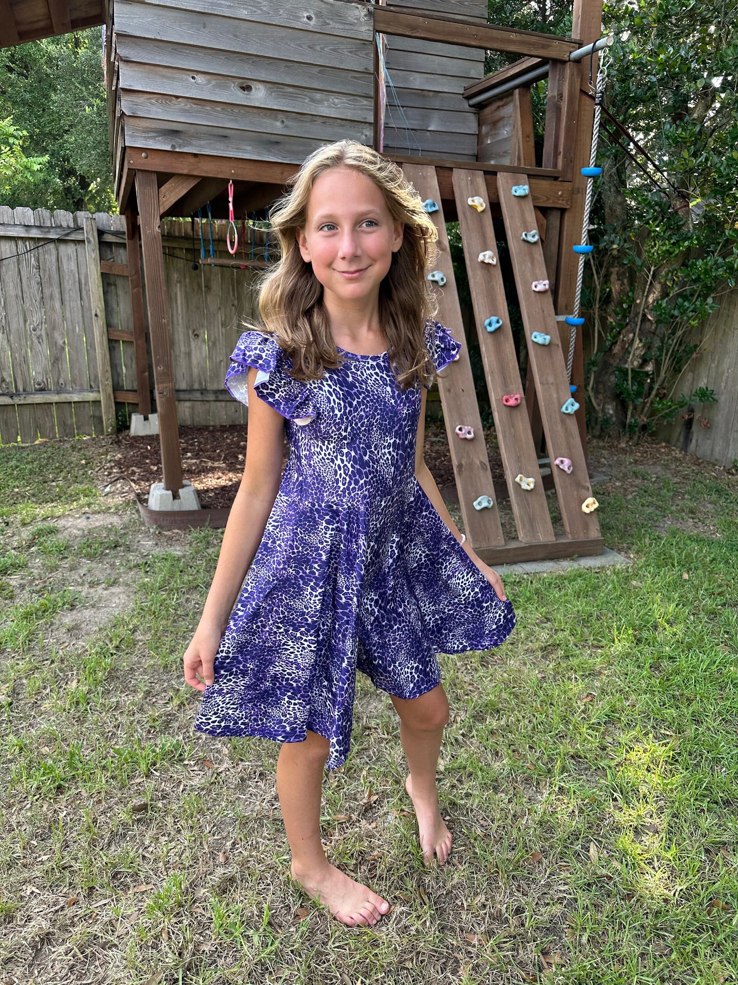 Purple Leopard Twirl Dress