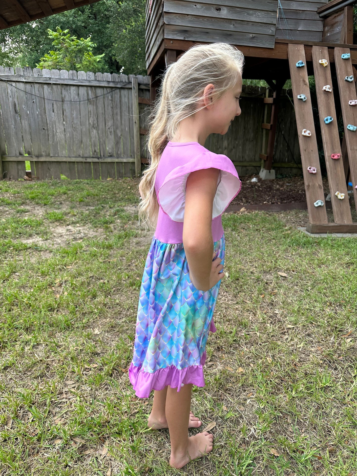 Mermaid Scales Flutter Dress