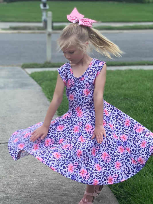 Floral Leopard Twirl Tank