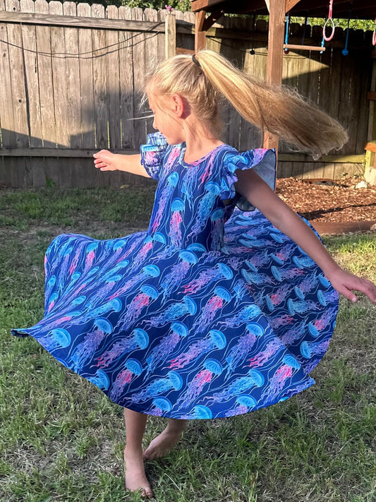 Jellyfish Flutter Twirl Dress