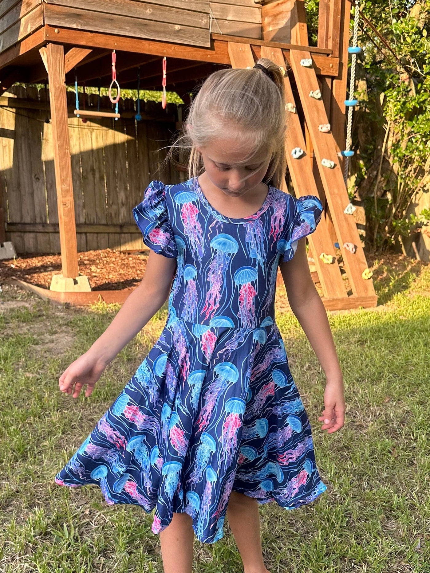 Jellyfish Flutter Twirl Dress