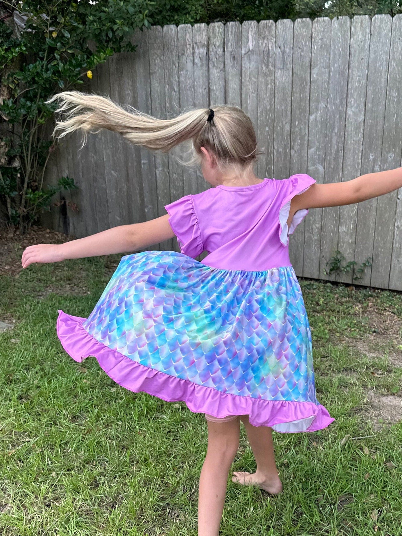 Mermaid Scales Flutter Dress