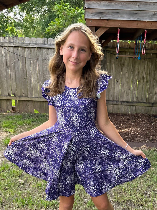 Purple Leopard Twirl Dress