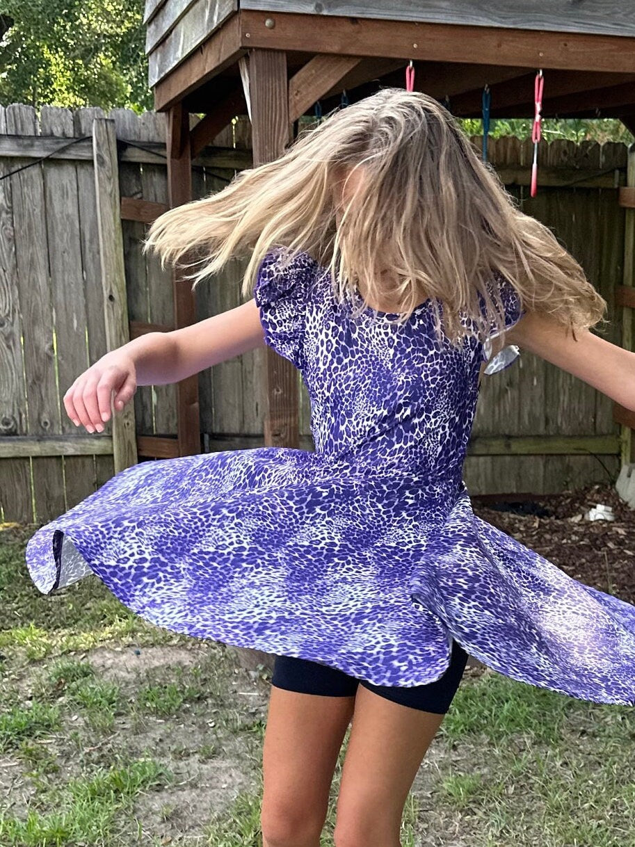 Purple Leopard Twirl Dress