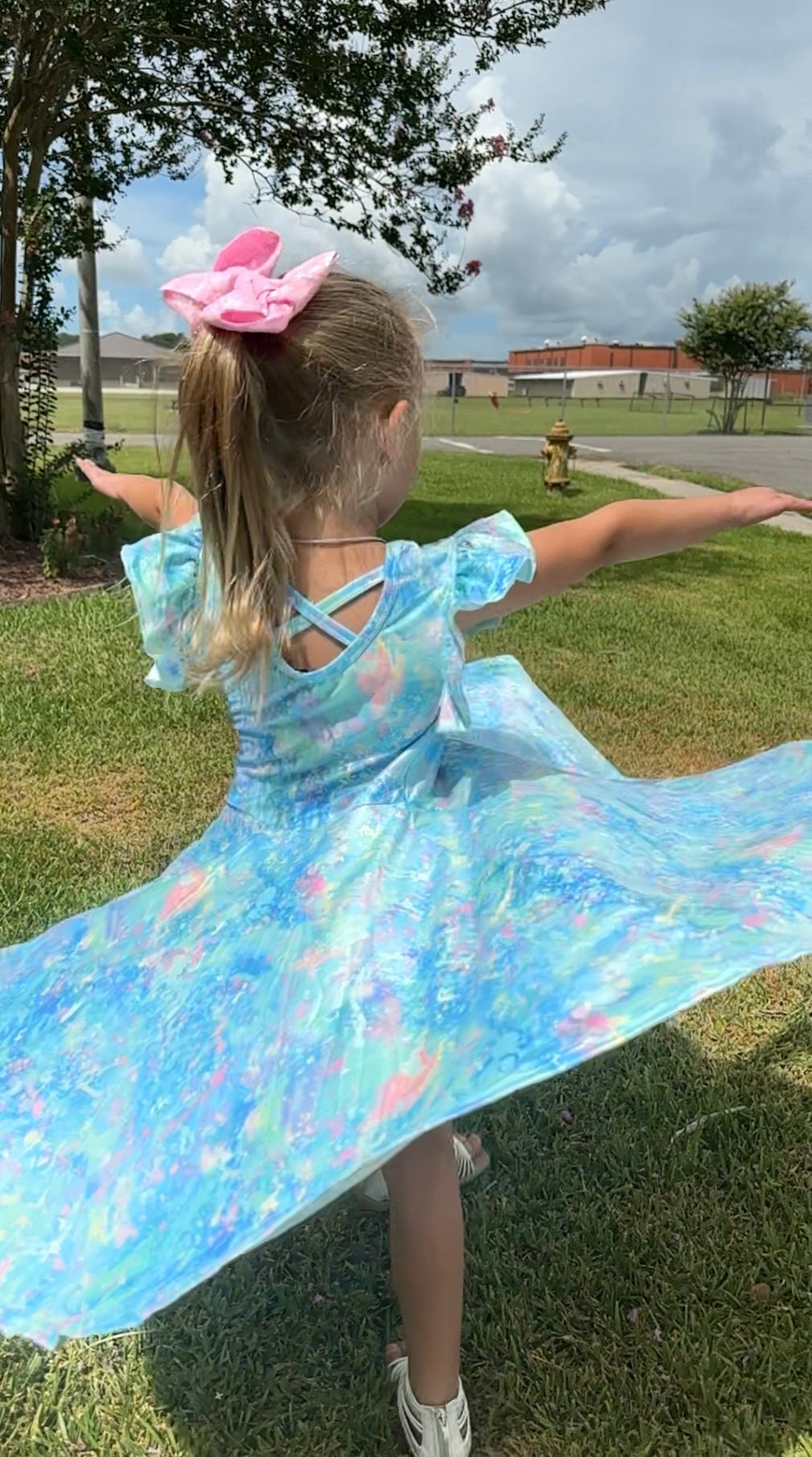 Paint splatter twirl dress