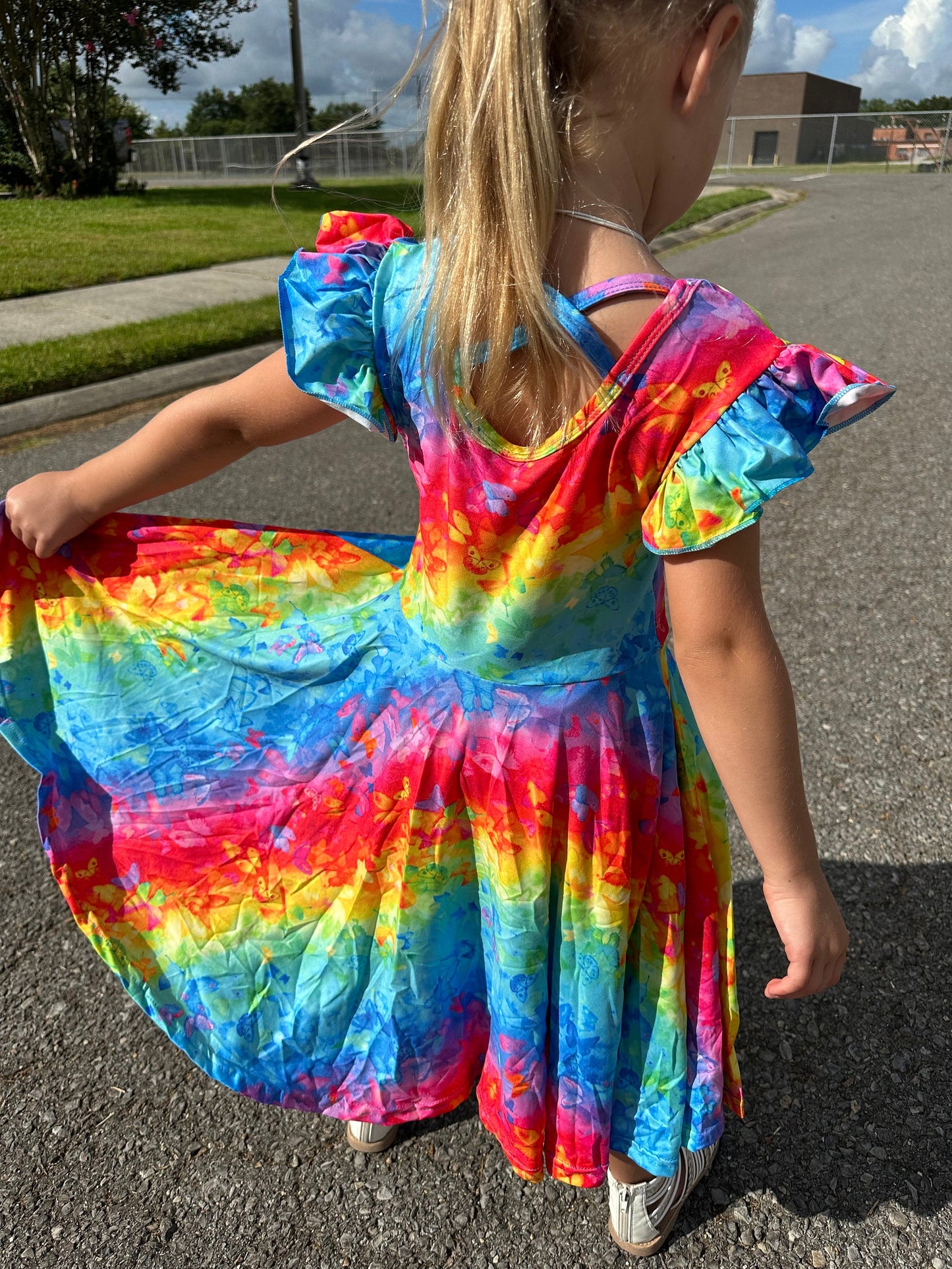 Butterfly Rainbow Twirl Dress