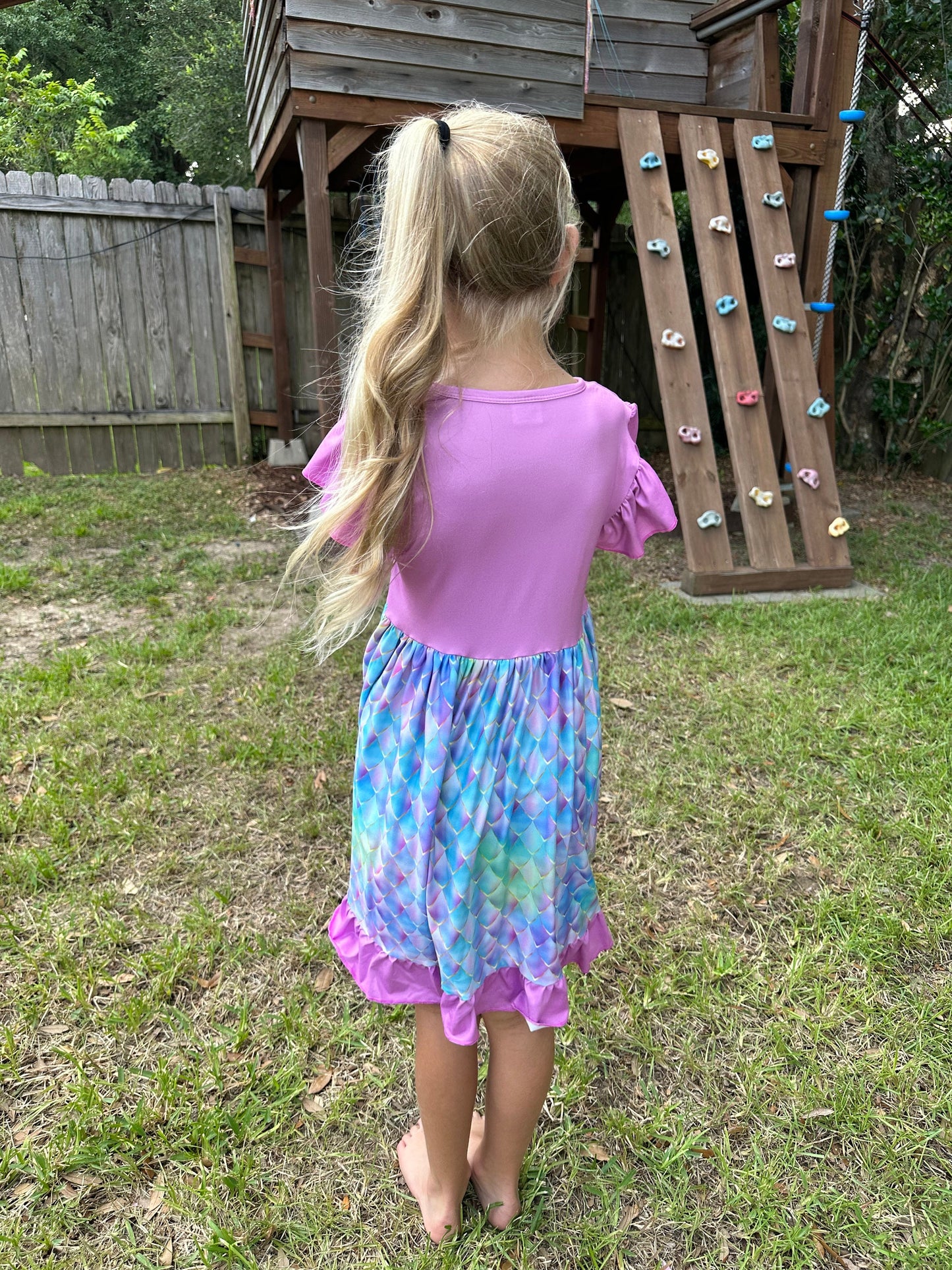 Mermaid Scales Flutter Dress