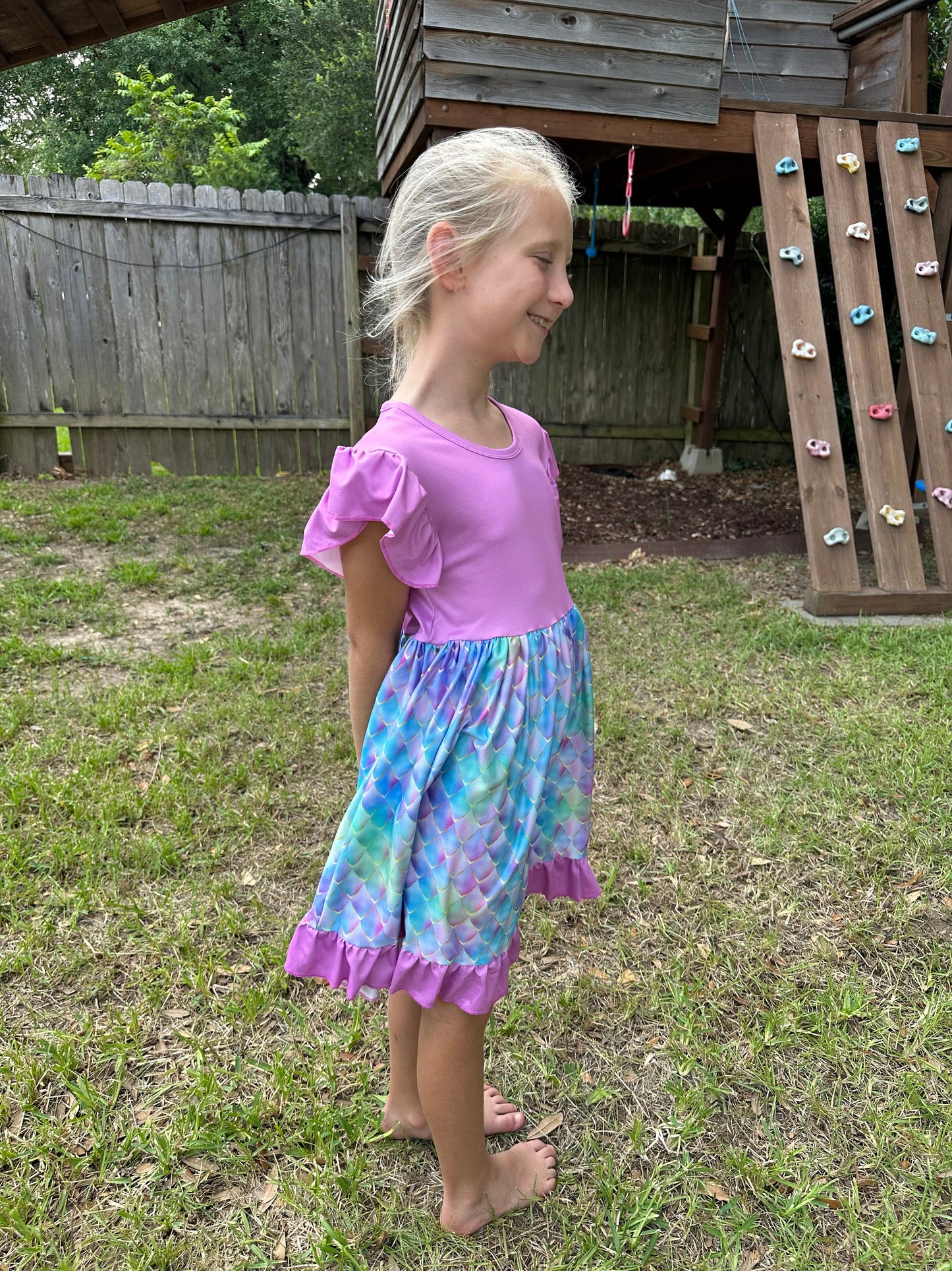 Mermaid Scales Flutter Dress