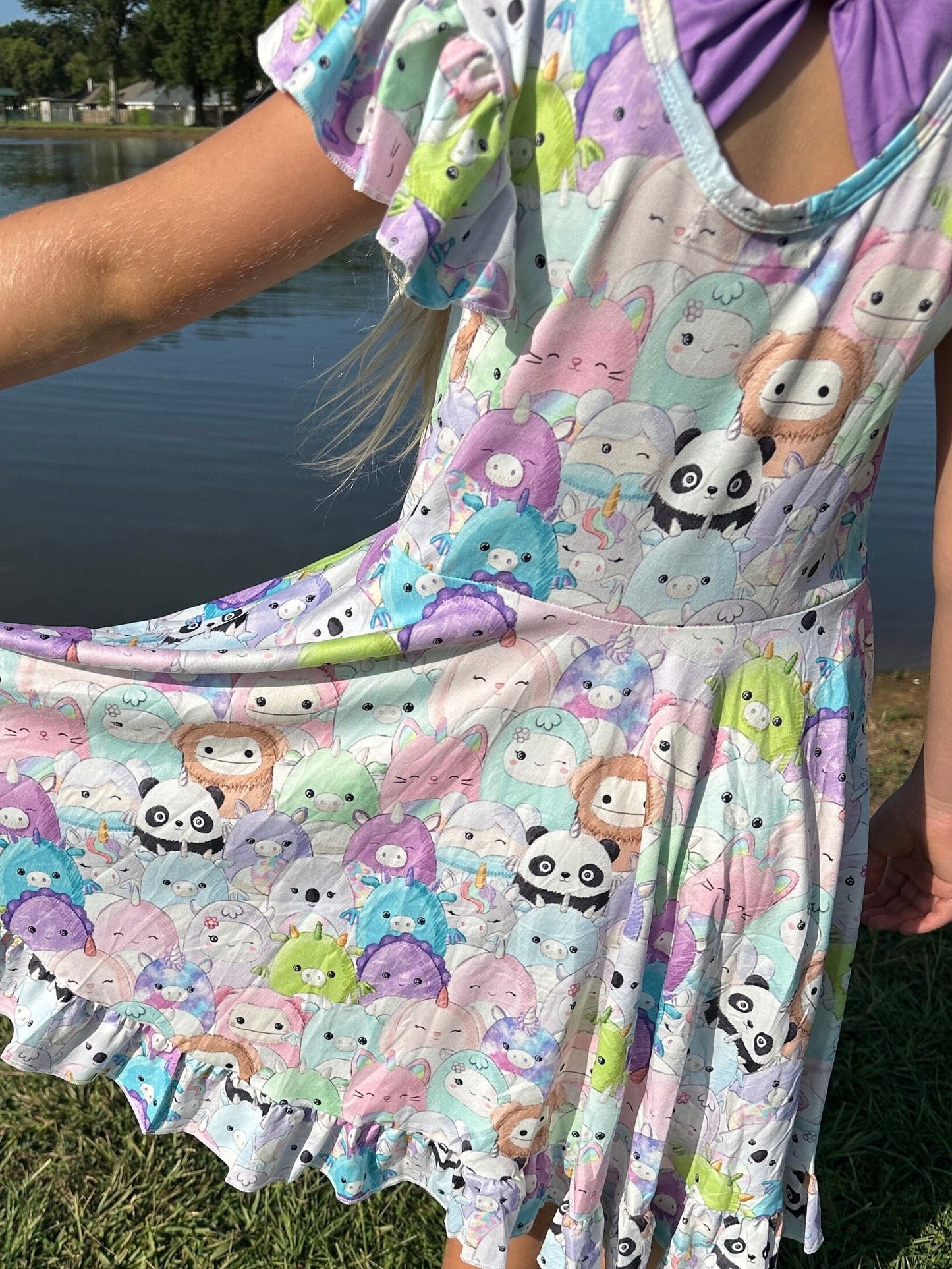 Squishmallow Bow Back Twirl Dress