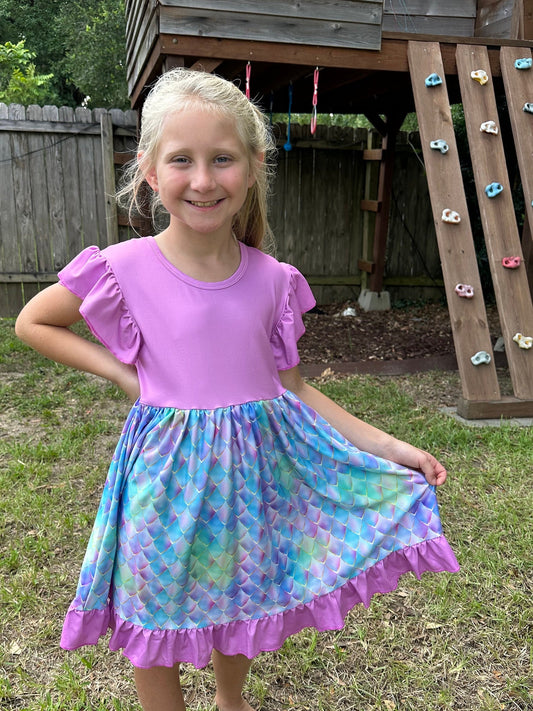 Mermaid Scales Flutter Dress