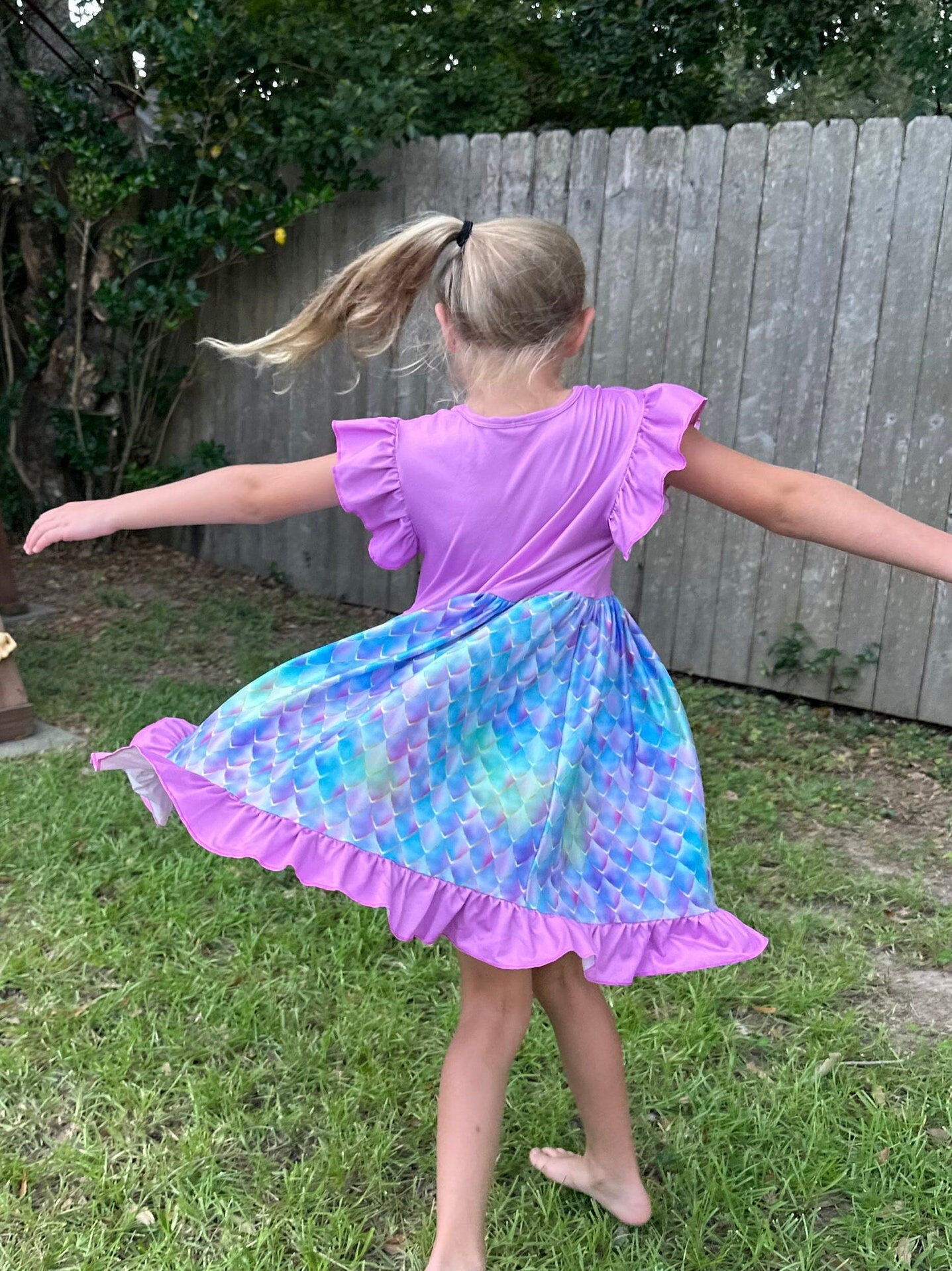 Mermaid Scales Flutter Dress