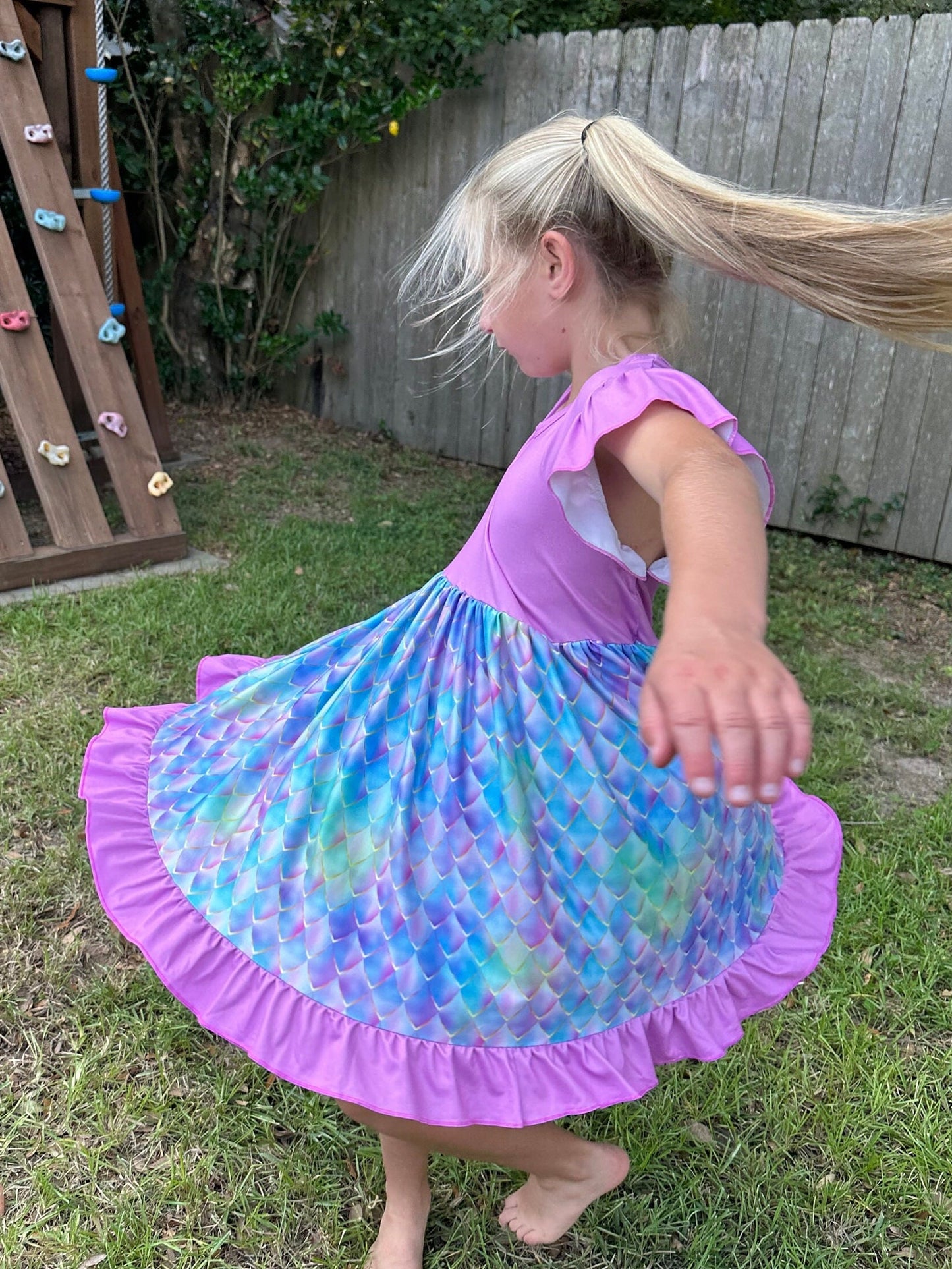 Mermaid Scales Flutter Dress