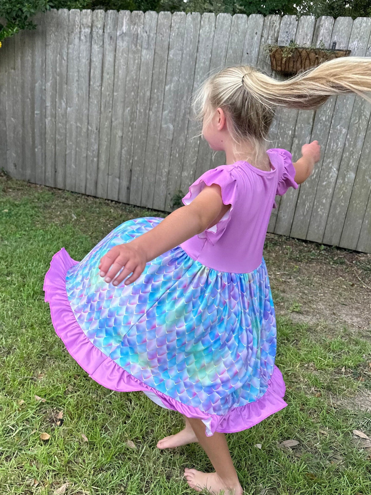 Mermaid Scales Flutter Dress