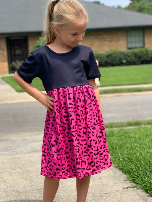 Pink Leopard Cap Dress