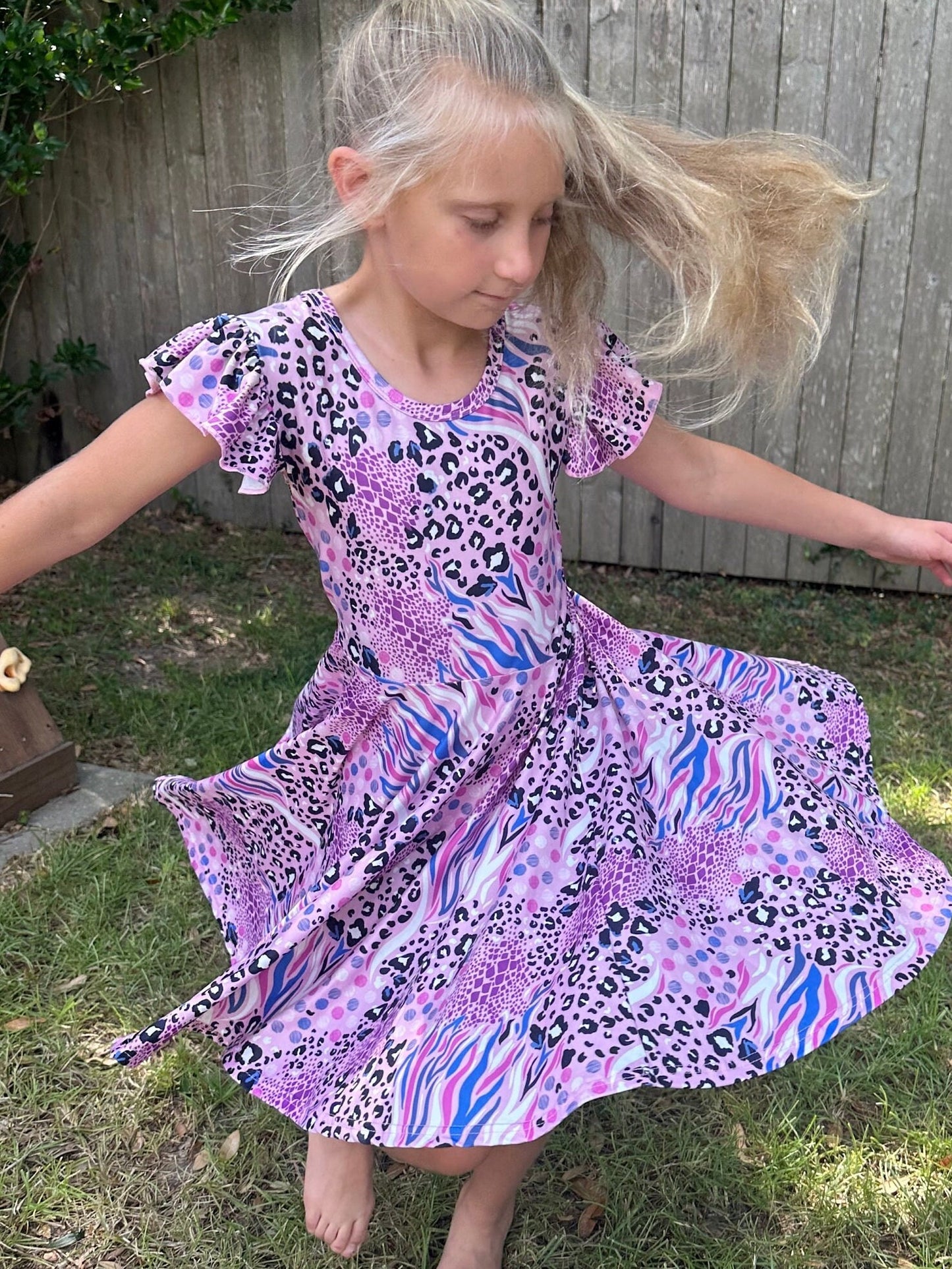 Zebra Cheetah Twirl Dress