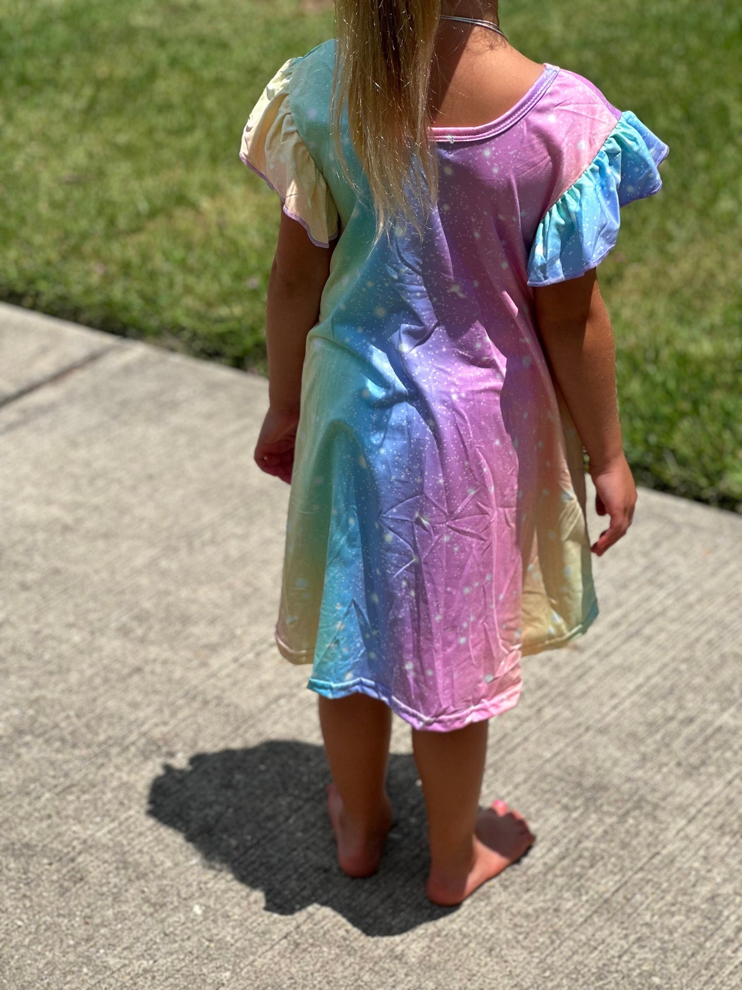 Rainbow Sparkle Swing Dress