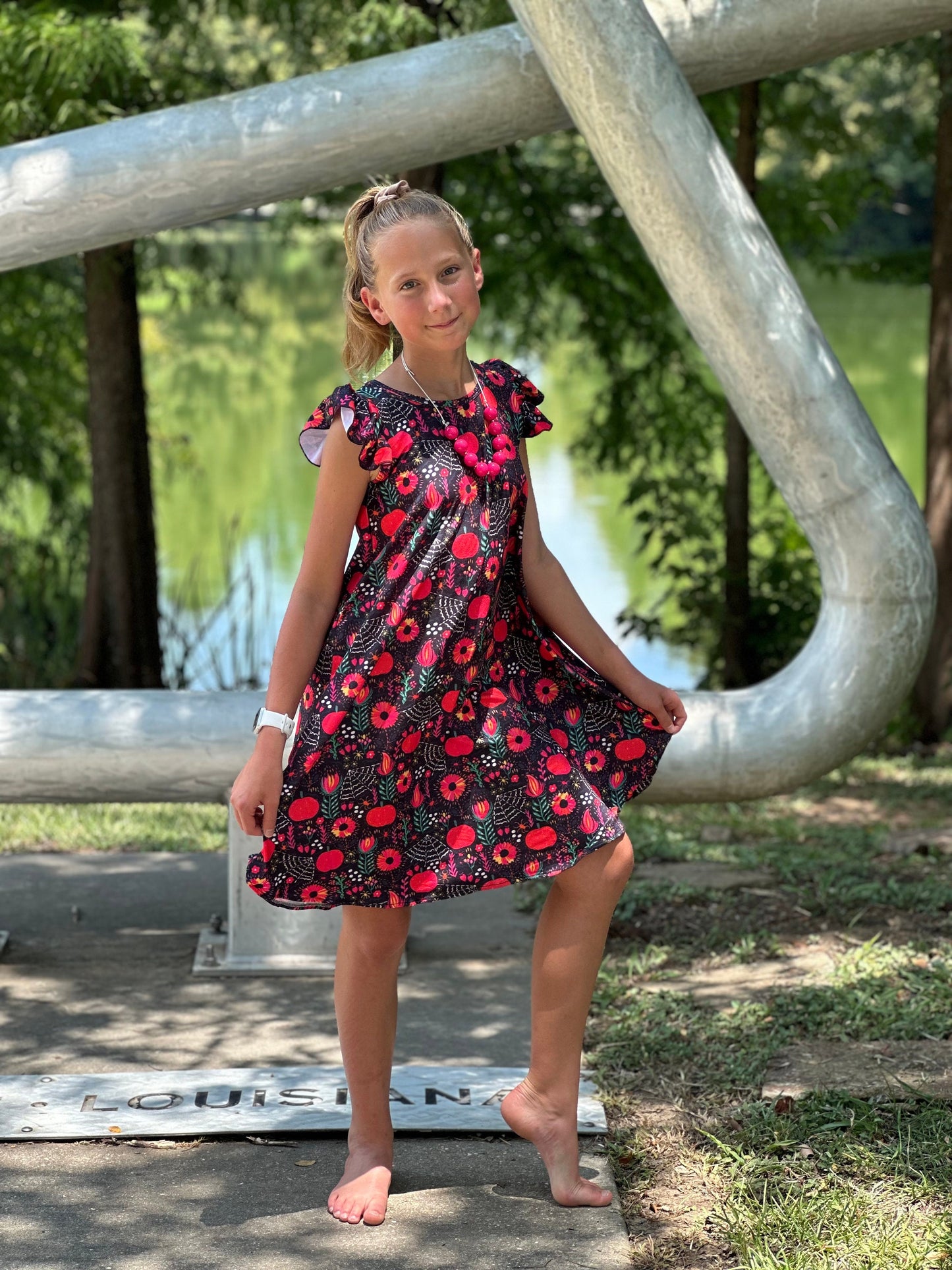 Apple and Webs Swing Dress