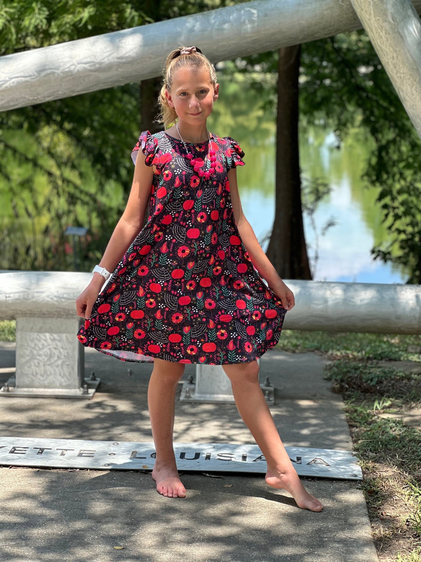 Apple and Webs Swing Dress