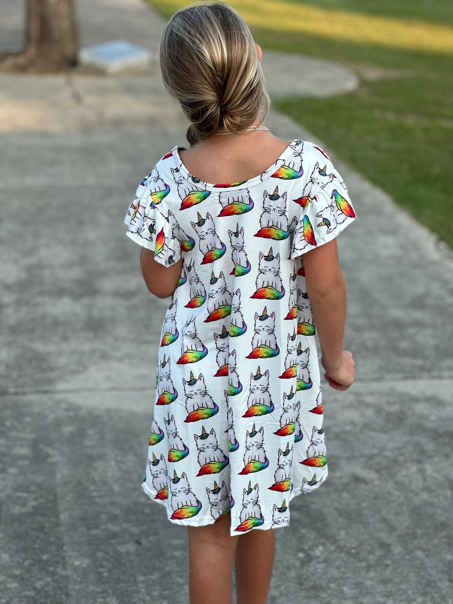 Rainbow Caticorn swing dress