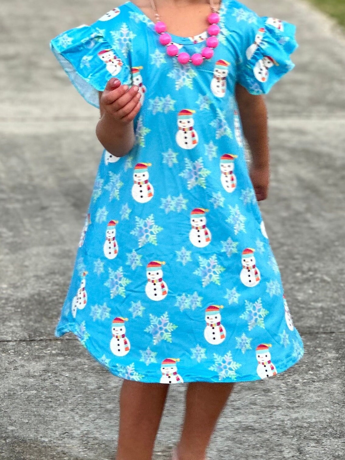 Snowman and snowflake swing dress