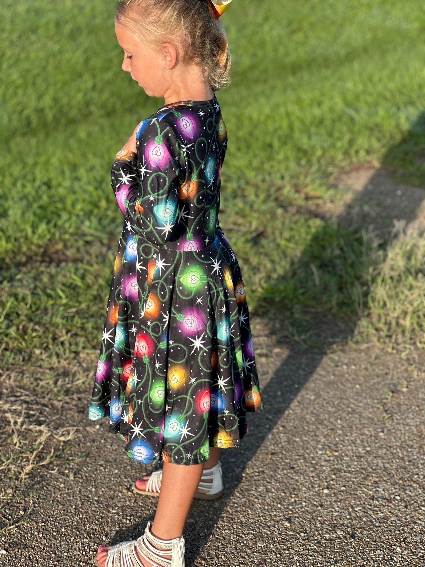 Christmas lights twirl dress