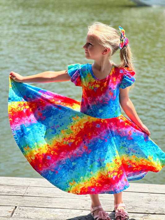 Butterfly Rainbow Twirl Dress