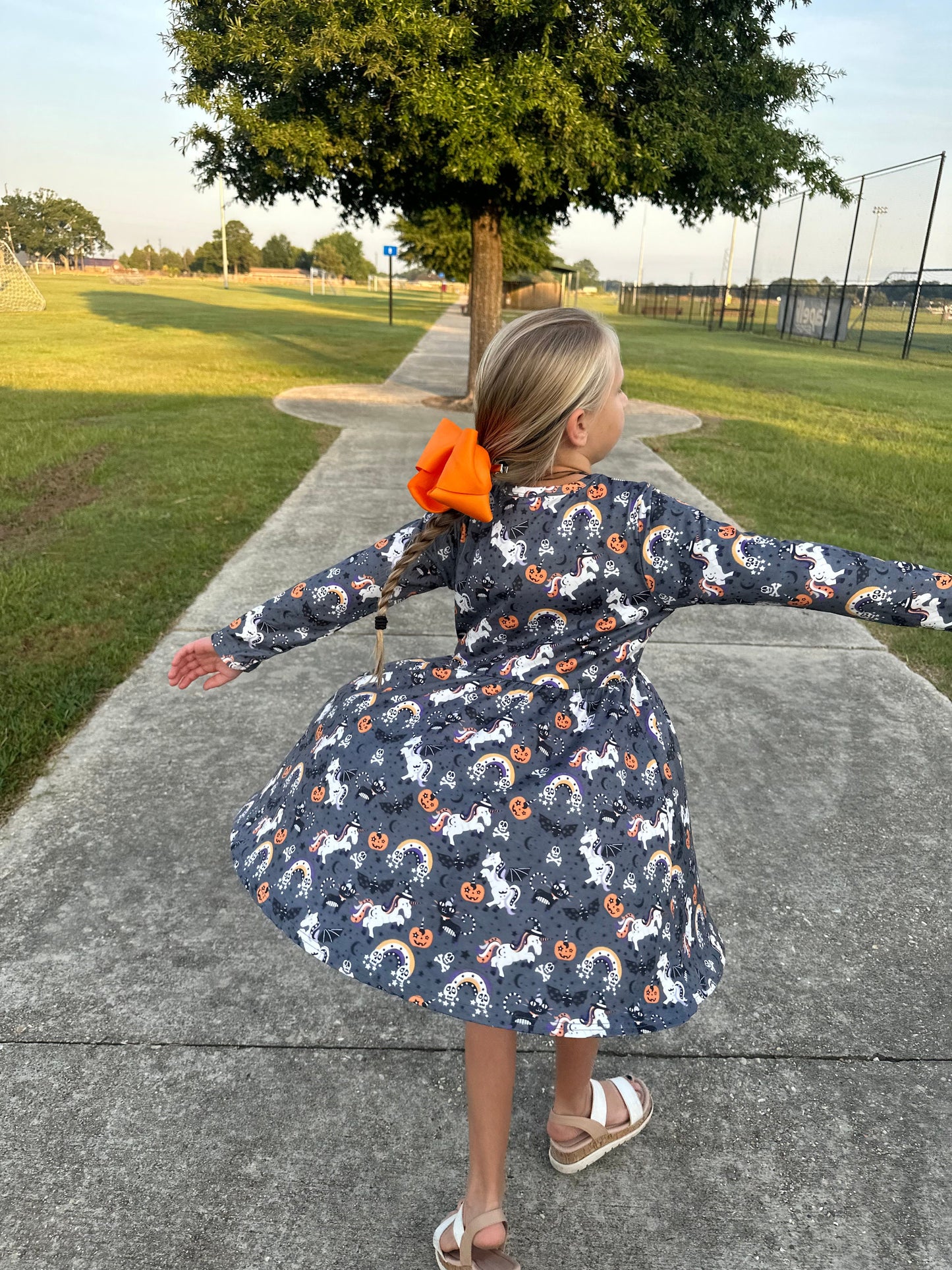 Unicorn, rainbows and fun long sleeve dress