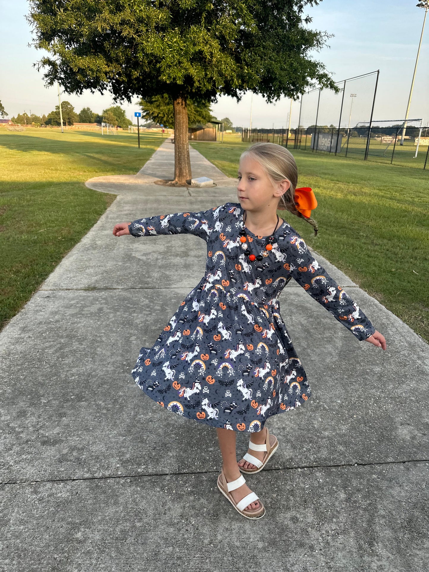 Unicorn, rainbows and fun long sleeve dress