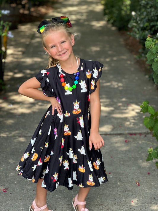 Halloween Unicorn twirl dress