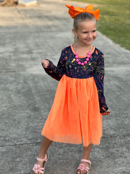 Pumpkin tulle dress