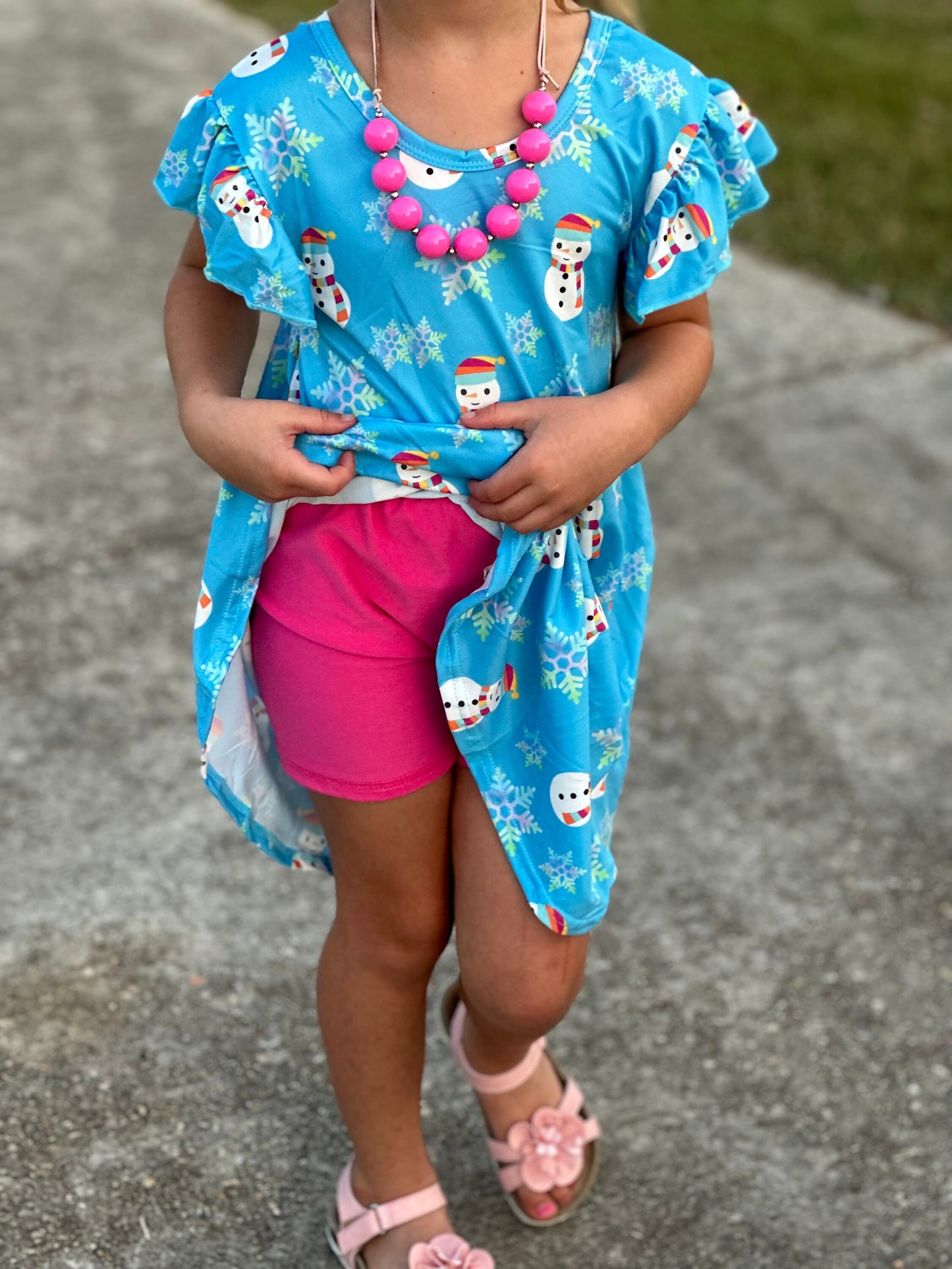 Snowman and snowflake swing dress