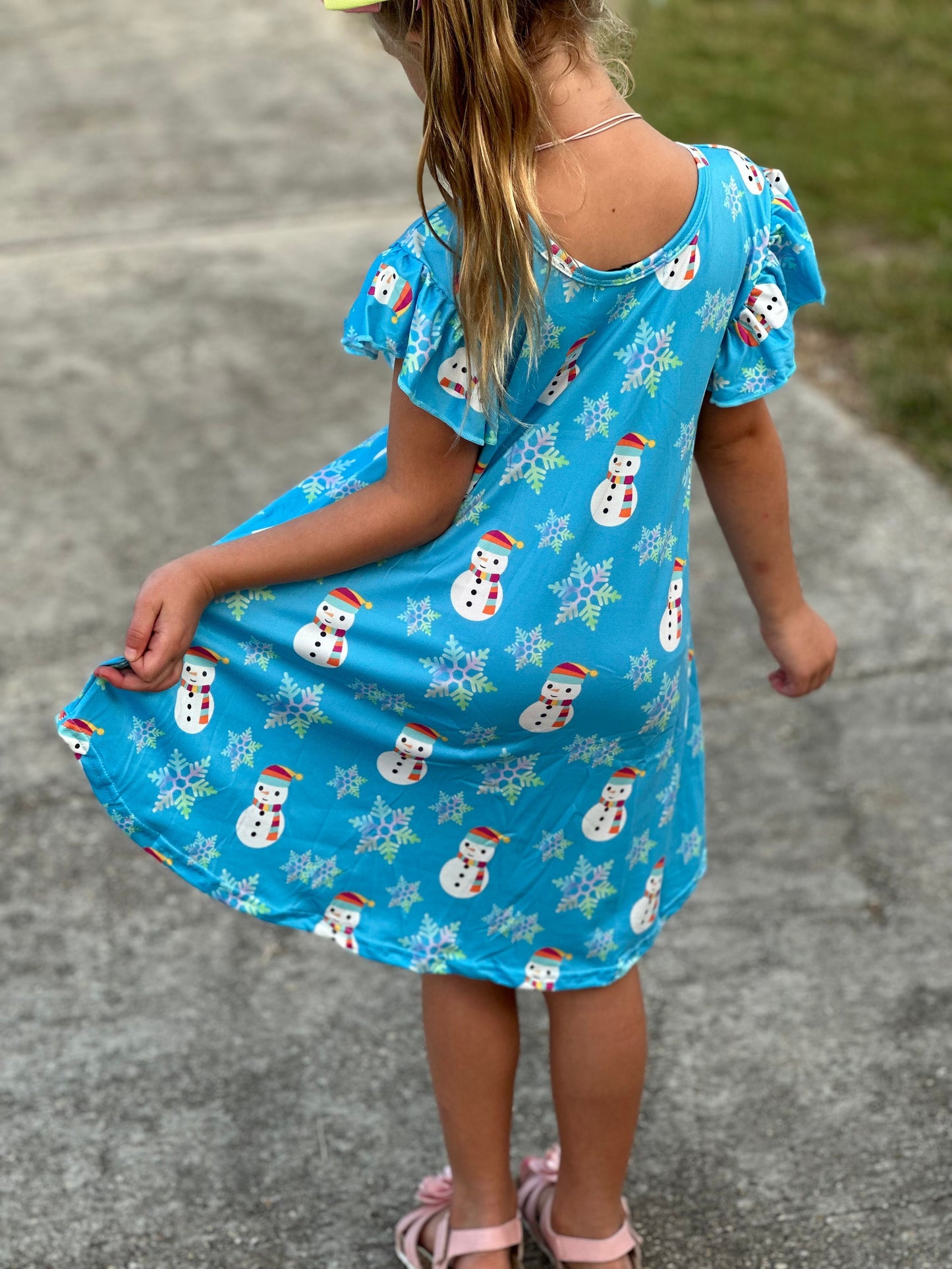 Snowman and snowflake swing dress