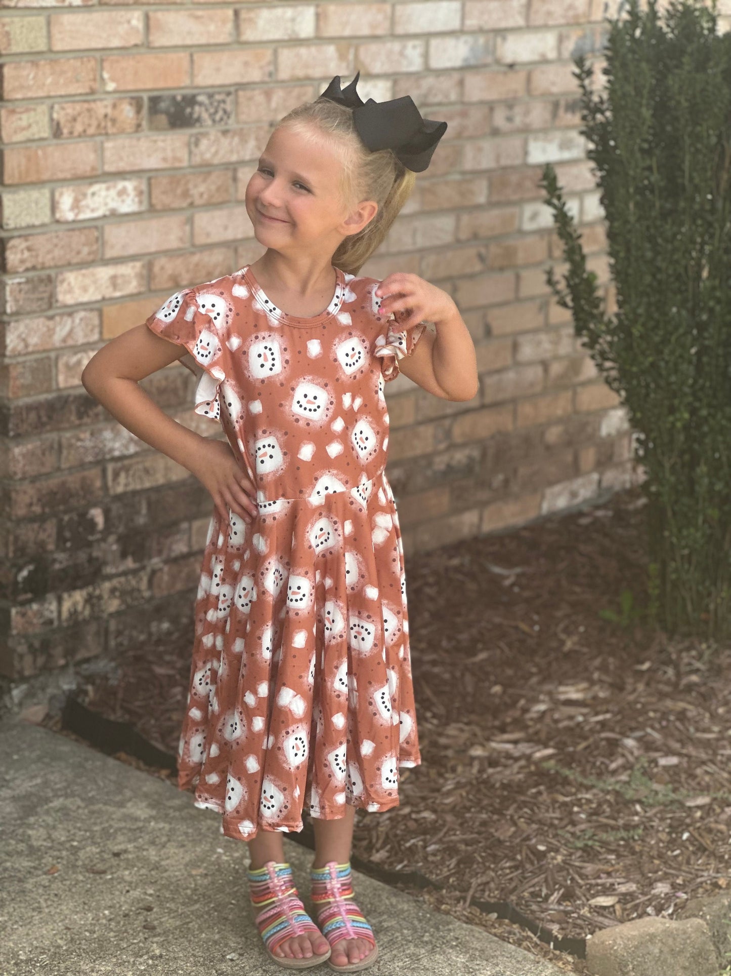 Marshmallow hot cocoa twirl dress