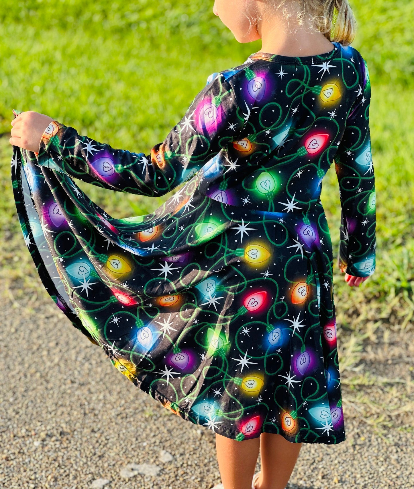 Christmas lights twirl dress