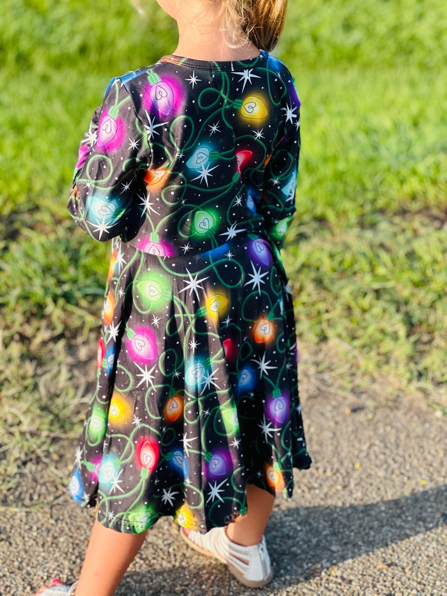 Christmas lights twirl dress