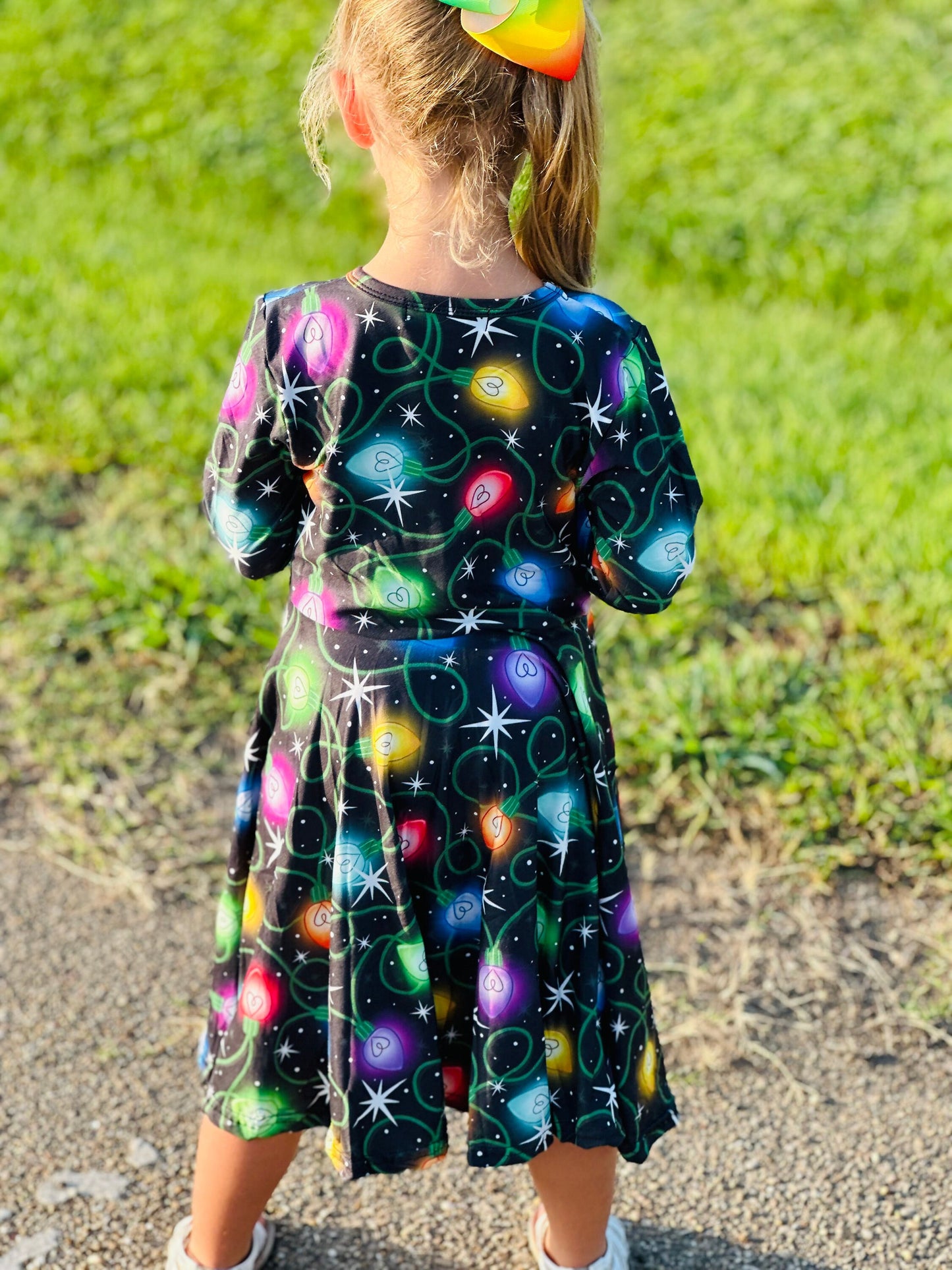 Christmas lights twirl dress