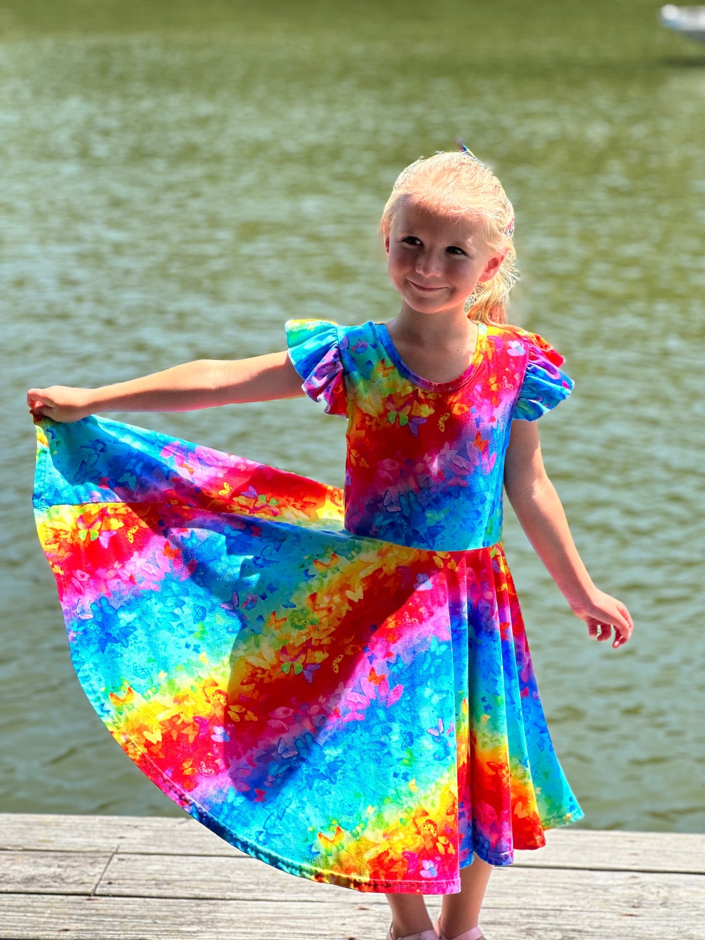 Butterfly Rainbow Twirl Dress