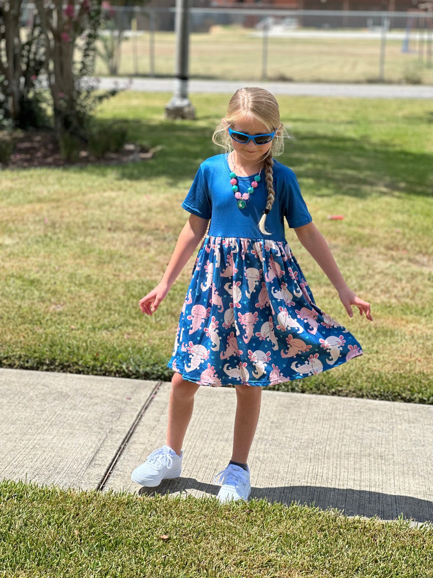 Teal Axolotl Dress