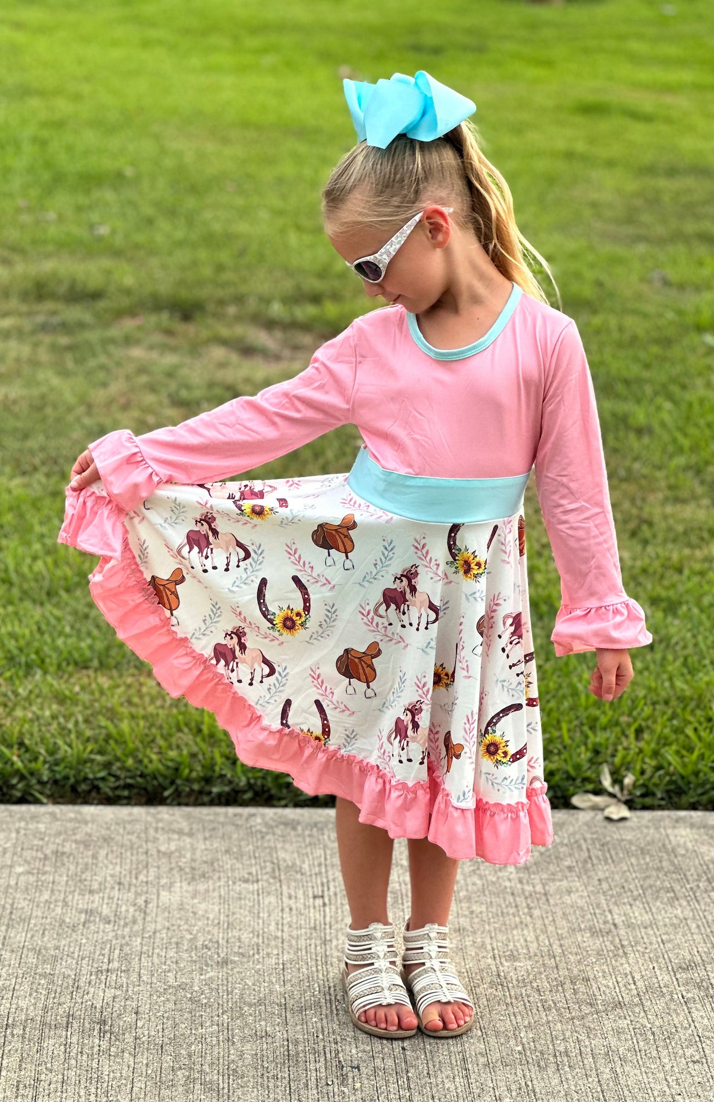 Horse love Tye Back Twirl Dress