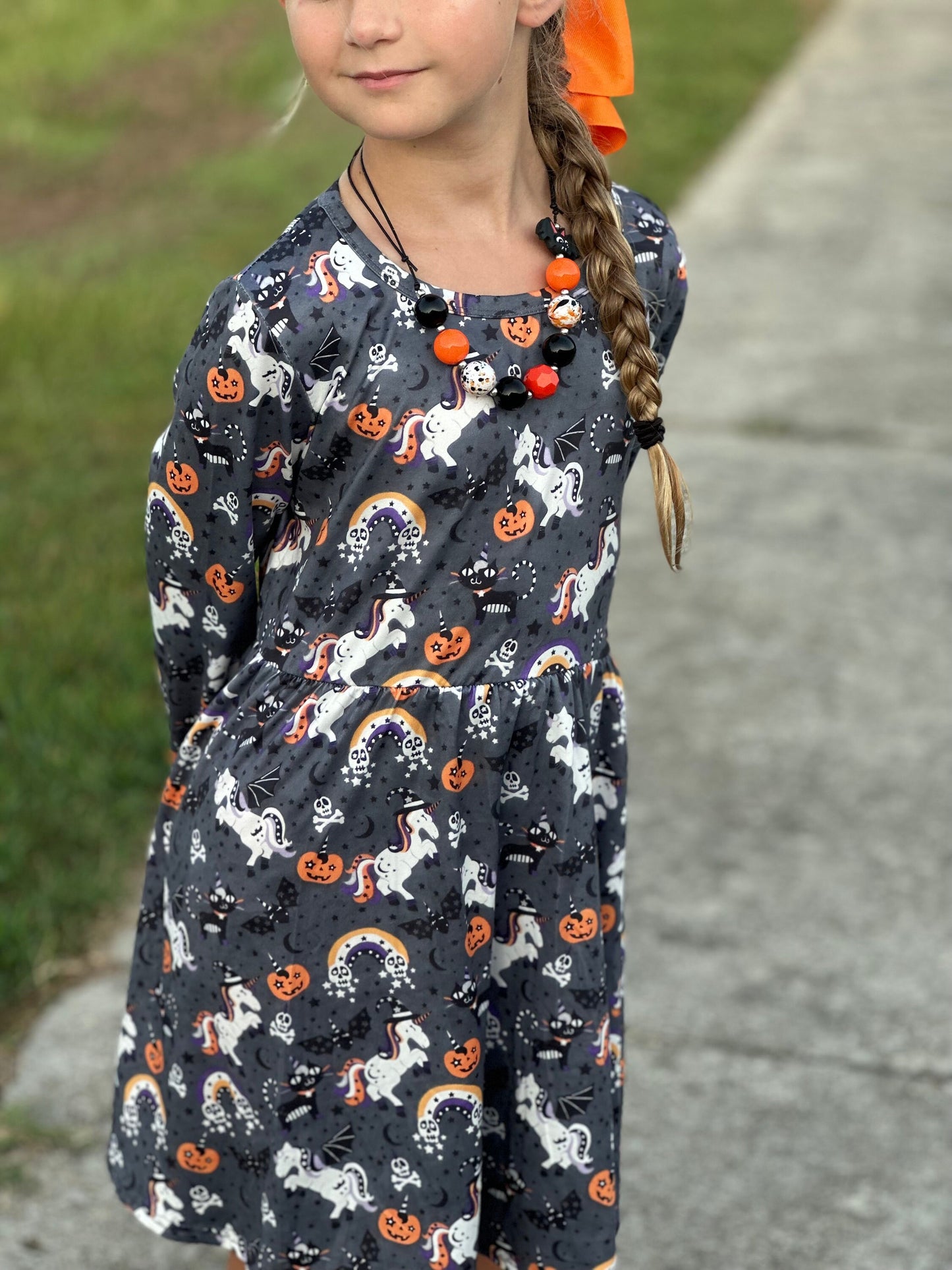 Unicorn, rainbows and fun long sleeve dress